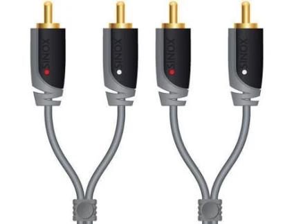 Cabo de Áudio SINOX (RCA - 5 m - Cinzento)