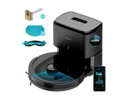 Robô Aspirador Conga 7490 Ultimate X-Treme com Tecnologia de Navegação Laser e Base de Autoesvaziamento Limpeza 4 em 1: Varre Aspira Lava O CECOTEC