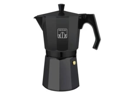 Cafeteira Italiana de Alumínio com Capacidade para 12 Chávenas de Café Cor Preto Fácil de Limpar e Apta para Todo O Tipo de Fogões CECOTEC