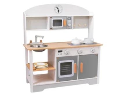 Cozinha de Brincar BEUNIK Madeira com Acessórios Idade Mínima: 2 Anos 68X26X72Cm Branco