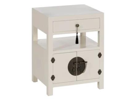Mesa de Cabeceira Oriente Branco Madeira Mdf 50 X 40 X 66 Cm