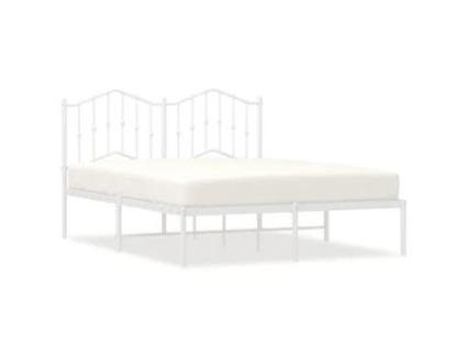 Estrutura de cama com cabeceira VIDA XL metal branco (140x200 cm)