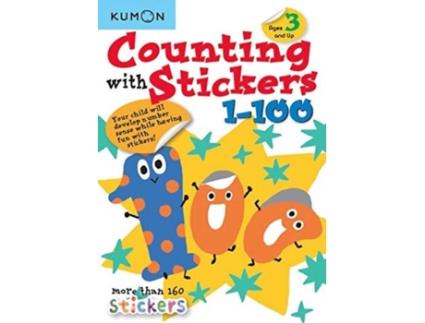 Livro counting with stickers 1-100 de kumon publishing (inglês)