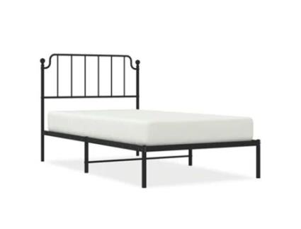 Estrutura de cama com cabeceira VIDA XL metal preto (100x200 cm)