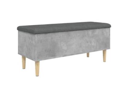 Banco de arrumação VIDA XL derivados madeira cinza cimento (102x42x46 cm)