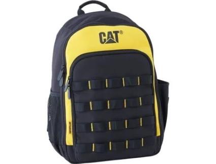 Mochila Cat Gp-65038 21L para Ferramentas Lona Poliéster 600D Leve 3 19 Bolsos Preto/Amarelo CATERPILLAR