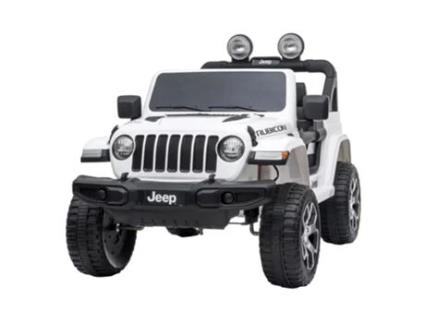 Jeep Wrangler Rubicon 4X4 Elétrico 12V para Crianças a Partir dos 3Anos Licença Oficial 2 Velocidades Velocidade 3-6Km/H Luzes Led e Buzina
