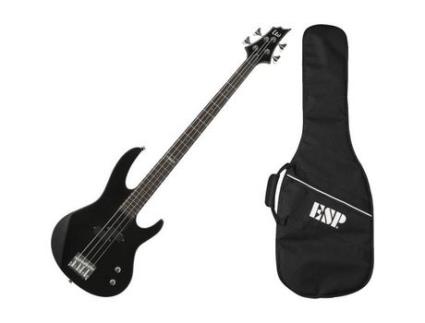 B10Kit-Blks Pacote de Baixo de 4 Cordas Satin Black Gigbag LTD