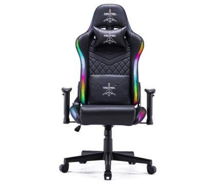 Cadeira gaming ajustável e reclinável com leds integrados para escritório e casa
