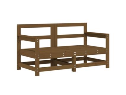 Conjunto 2 Sofás de Canto P/ Jardim Vida Xl Madeira Pinho Maciça Castanho-Mel VIDAXL