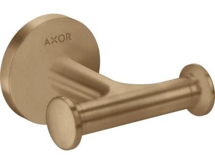 Gancho toalheiro universal AXOR de HANSGROHE, duplo, 42812, Gancho toalheiro universal AXOR de HANSGROHE, duplo, 42812, Cor: Bronze Cepilhado