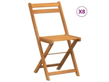 Conjunto 8 Cadeiras de Bistrô Dobráveis Vida Xl Madeira de Acácia Maciça VIDAXL