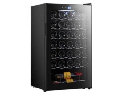 Cave de Vinho de 34 Garrafas de Capacidade com Sistema Compressor de Arrefecimento Que Garante Um Alto Desempenho Temperatura Regulável e Lu CECOTEC