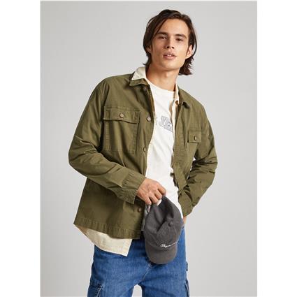 Pepe Jeans Casaco modelo camisa, em popelina, com bolsos e botões