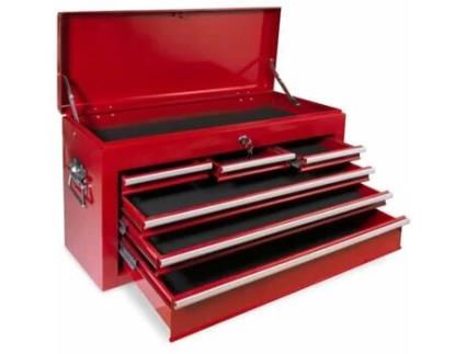 Organizador de ferramentas Defpro Vermelho Com chave Metal 6 gavetas