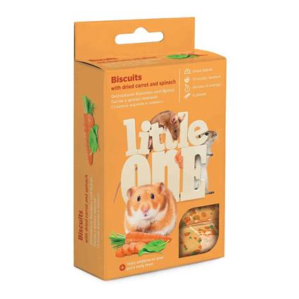 Mealberry Littleone Biscuits Carrot Spinach Little Animal 35g Snack For Rodents 8 Units