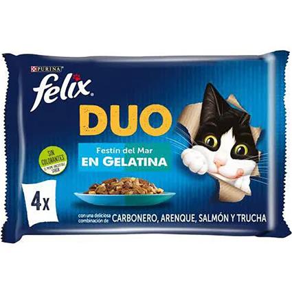 Purina Felix Fantastic Duo Delicious Fish 4x85g Cat Snack 12 Units
