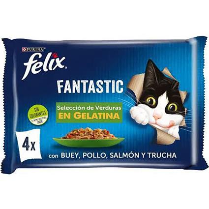 Purina Felix Fantastic Vegetable Selection 4x85g Cat Snack 12 Units