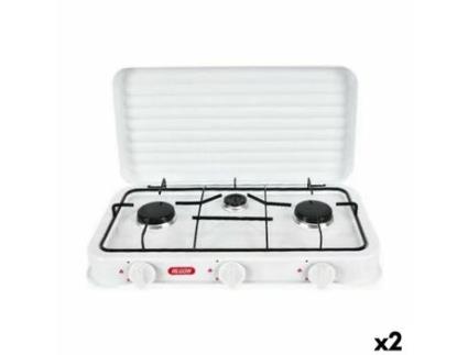 fogão a gás Algon Com tampa Branco 5400 W 55 x 7 x 32 cm (2 Unidades)