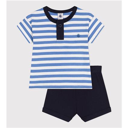 Petit Bateau Conjunto de 2 peças, t-shirt e calções, em jersey