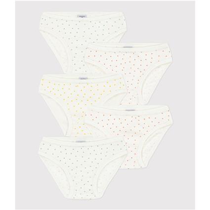 Petit Bateau Lote de 5 cuecas estampadas com corações