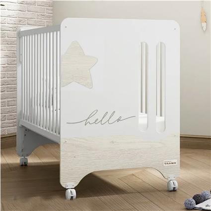 Cama Trama Série Hello Star Branco Mate/Roble Nordico
