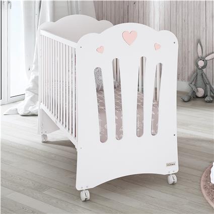 Cama Trama Série Corazones Branco Mate/Rosa Bebé