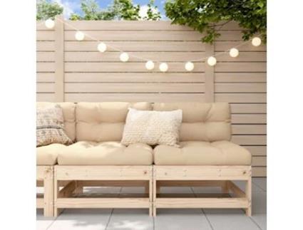 Conjunto 2 Sofás de Centro para Jardim Vida Xl Madeira de Pinho Maciça VIDAXL