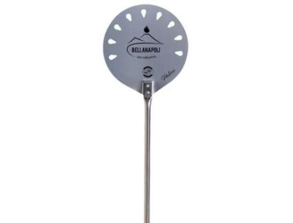 Casca de Pizza Redonda em Aço Inox Ø22Cm Alça 1.50M Bellanapoli Qualidade Profissional UDP