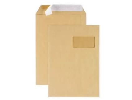 500 Bolsos de Papel Kraft com Janela 22,9 X 32,4 cm YOUDOIT