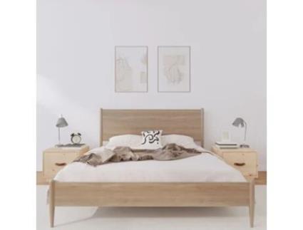 Cama com Cabeceira MAISON EXCLUSIVE Madeira de Pinho Maciça Metal Castanho (40x34x35cm)