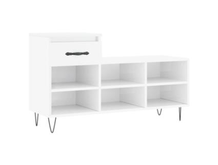 Sapateira VIDA XL derivados de madeira branco brilhante (102 x 36 x 60 cm)