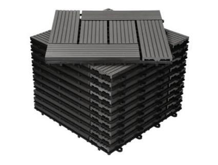 ECD GERMANY Telhas para Pátio Wpc 30X30 Cm 55 Peças Por 5M² Antracite