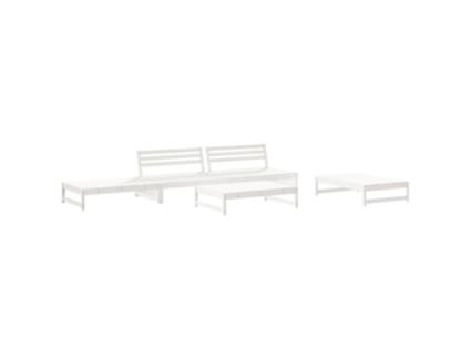 Conjunto 6 Lounge de Jardim Pinho Vida Xl Maciço Branco VIDAXL