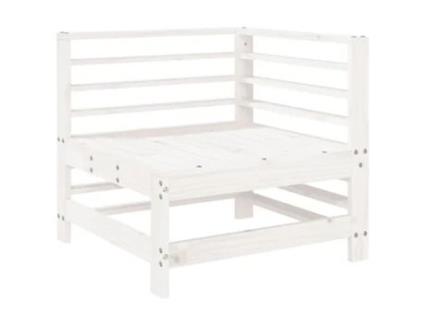 Sofá de Canto para Jardim Vida Xl Madeira de Pinho Maciça Branco VIDAXL