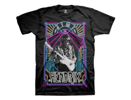 T-Shirt ROCK OFF Jimi Hendrix - Electric Ladyland Neon Preto (Tamanho: M)