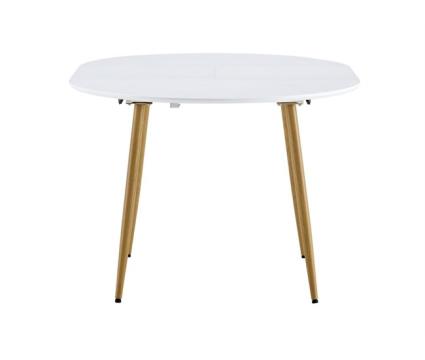 Mesa de cozinha artic. extensível. mdf/metal. l100-140 x a75 x p100 cm. lacado branco/carvalho.