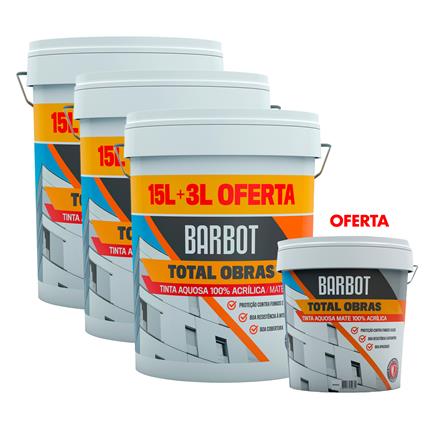 Total Obras Exterior Barbot 15+3L 3uni com Oferta