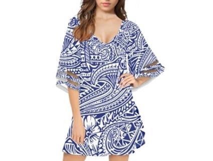 Vestido FYY Havaianocom Meia Poliéster Multicor (3XL)