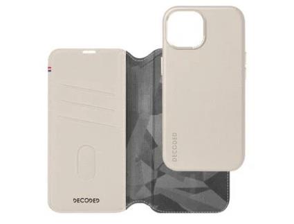 Capa Fólio para iPhone 15 Plus DECODED Pele Bege