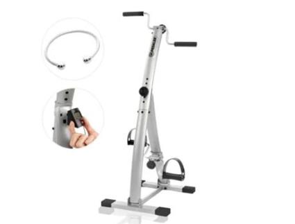 Bicicleta ergométrica BI-Pedaler, inclui contador de calorias e de repetições, dobrável, exercita as pernas, os braços, 6 alturas diferentes GYMFORM