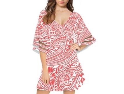 Vestido FYY Havaianocom Meia Poliéster Multicor (3XL)