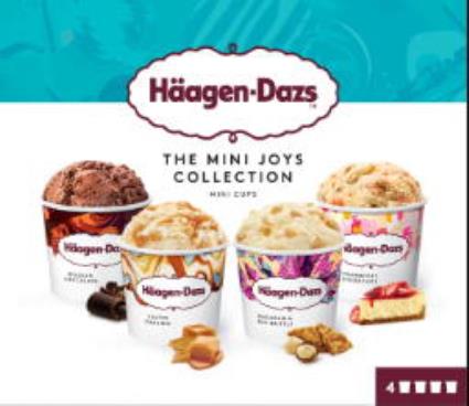 Gelado Häagen-dazs Mini Joys Collection 4x95ml