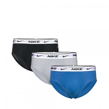 Nike Underwear PACK DE 3 CALZONCILLOS SLIPS BRIEF , Negro, Gris, Azul, Talla - Ref.