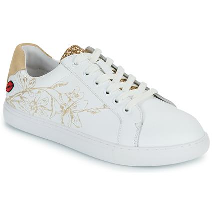 Bons baisers de Paname  Sapatilhas SIMONE GOLD FLOWERS  Branco Disponível em tamanho para senhora. 36,37,38,39,40,41.Mulher > Sapatos > Tenis