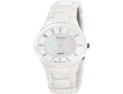 BOCCIA Branco Cerâmica Uhr Titanium 3216-01 Relógio para Mulher