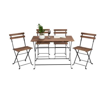 Conjunto de mesa de jardim e 4 cadeiras bistrot