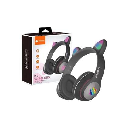 Headphones Deepbass R6 Wireless Stereo com Orelhas Preto