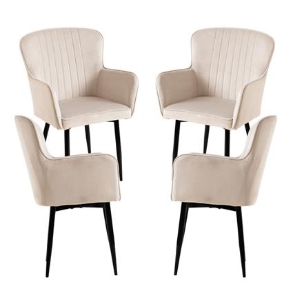 Presentes Miguel - Pack 4 Cadeiras Dalye Veludo - Beige