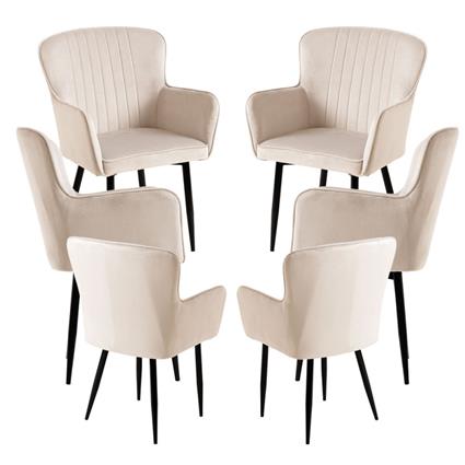 Presentes Miguel - Pack 6 Cadeiras Dalye Veludo - Beige
